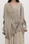 Mutedance 25 Spring/Summer Silk V-Neck Lace-Up Top MD-MD25SS44-BEIGE MD25SS45